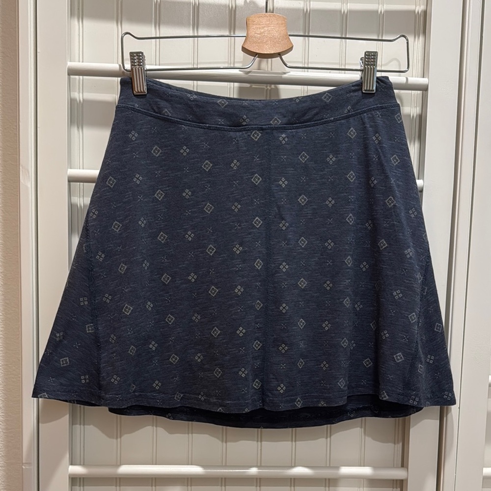 Toad&Co Navy Patterned A-Line Skirt
